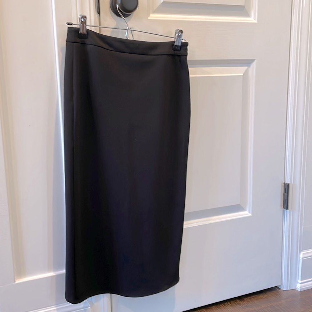 Black midi fitted skirt with wrap back detail(see photos)